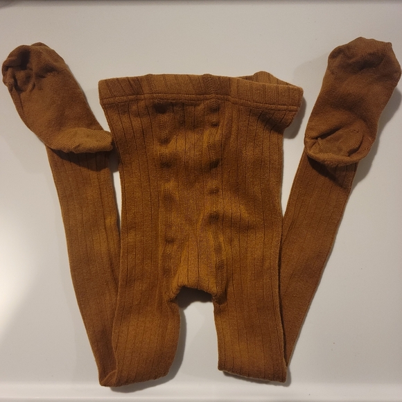 Condor Ribbed Tights In Cinnamon, Size 2 - Picture 5 of 5